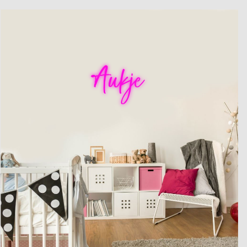 Aukje neon lamp neon sign tekst naam neonbord