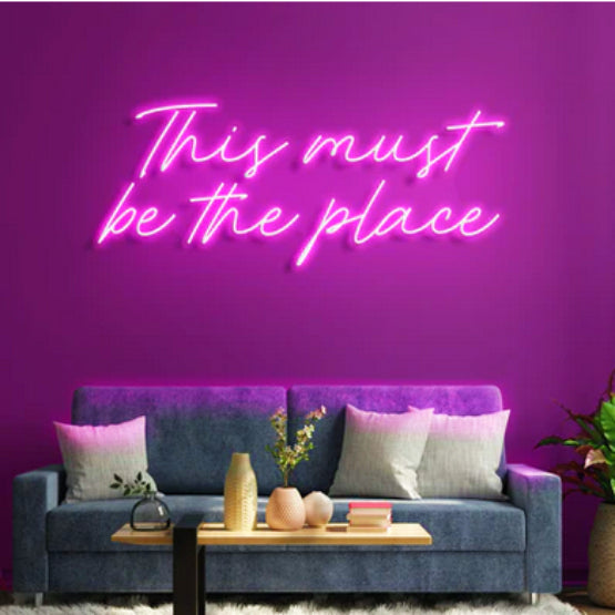 Neonverlichting, bord, 'This Must Be The Place', muurdecoratie, warmwit, led, neon, USB-aansluiting, voor slaapkamer, bar, bruiloft, verjaardagsfeestje, cadeau voor meisjes Neonverlichting, bord, 'This Must Be The Place', muurdecoratie, warmwit, led, neon, USB-aansluiting, voor slaapkamer, bar, bruiloft, verjaardagsfeestje, cadeau voor meisjes