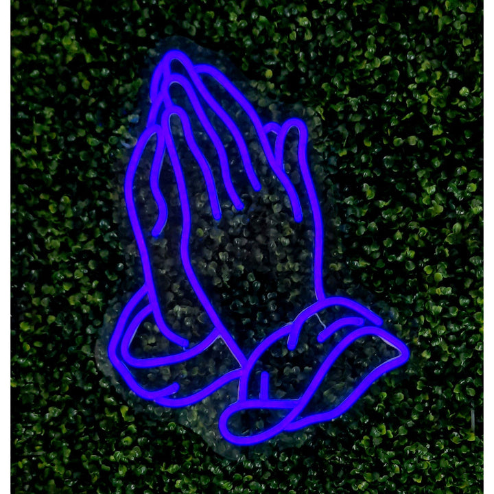 Prayer hands - neon lamp - neonlicht - neonverlichting - neon