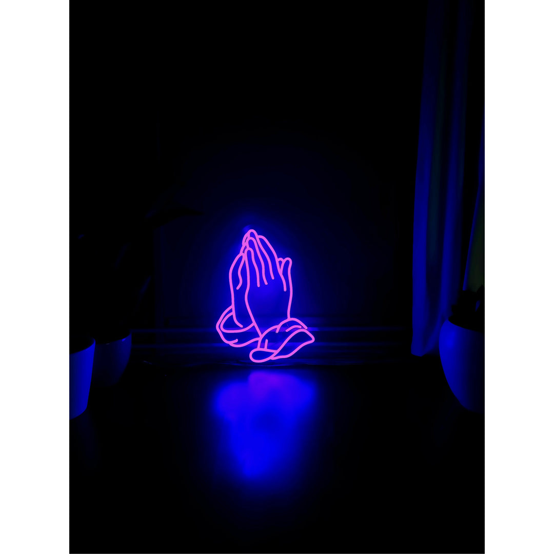 Prayer hands  neon lamp - neonlicht - neonverlichting - neon