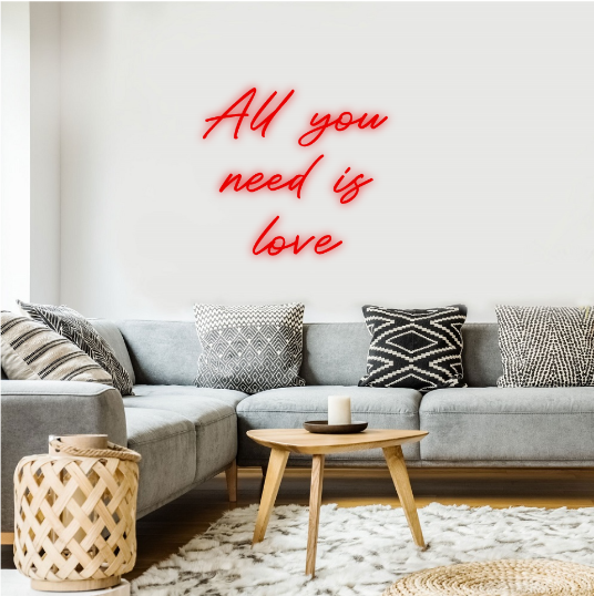 all you need is love neon lamp neon sign neonbord