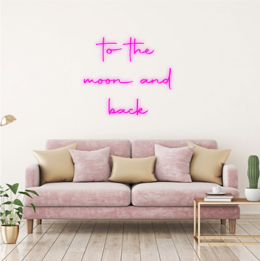 To the moon and back neon lamp neon verlichting neon bord