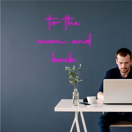 To the moon and back neon lamp neon verlichting neon bord