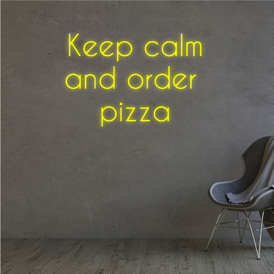 pizza tekst  neon lamp - neonlicht - neonverlichting - neon