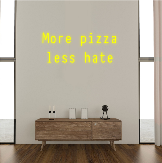 pizza tekst  neon lamp - neonlicht - neonverlichting - neon