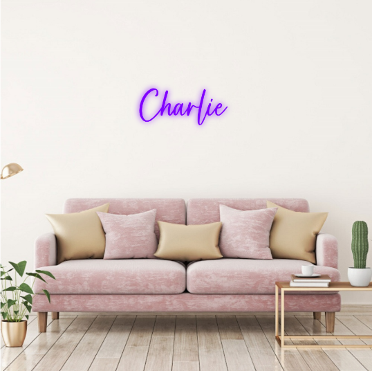 Charlie neon lamp naam neonbord