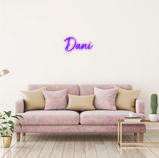 Dani Gender neutral name Neon Lamp