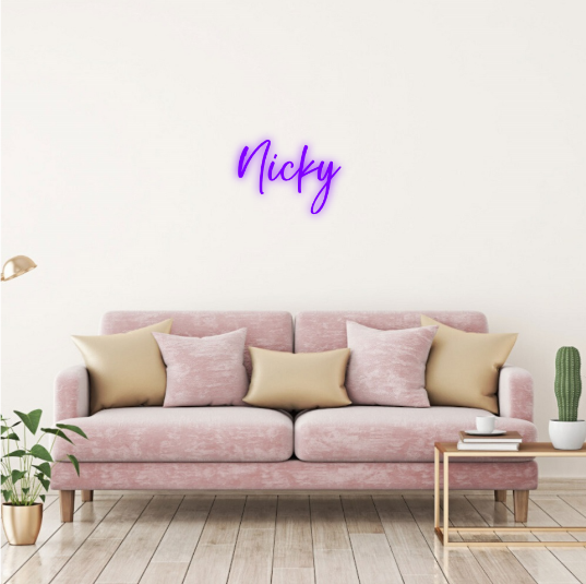 Nicky genderneutrale naam neon lamp neon bord neon verlichting
