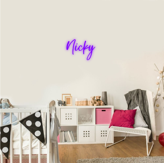 Nicky Letras Em Led Nicky genderneutrale naam neon lamp neon sign – neonlampen.nl